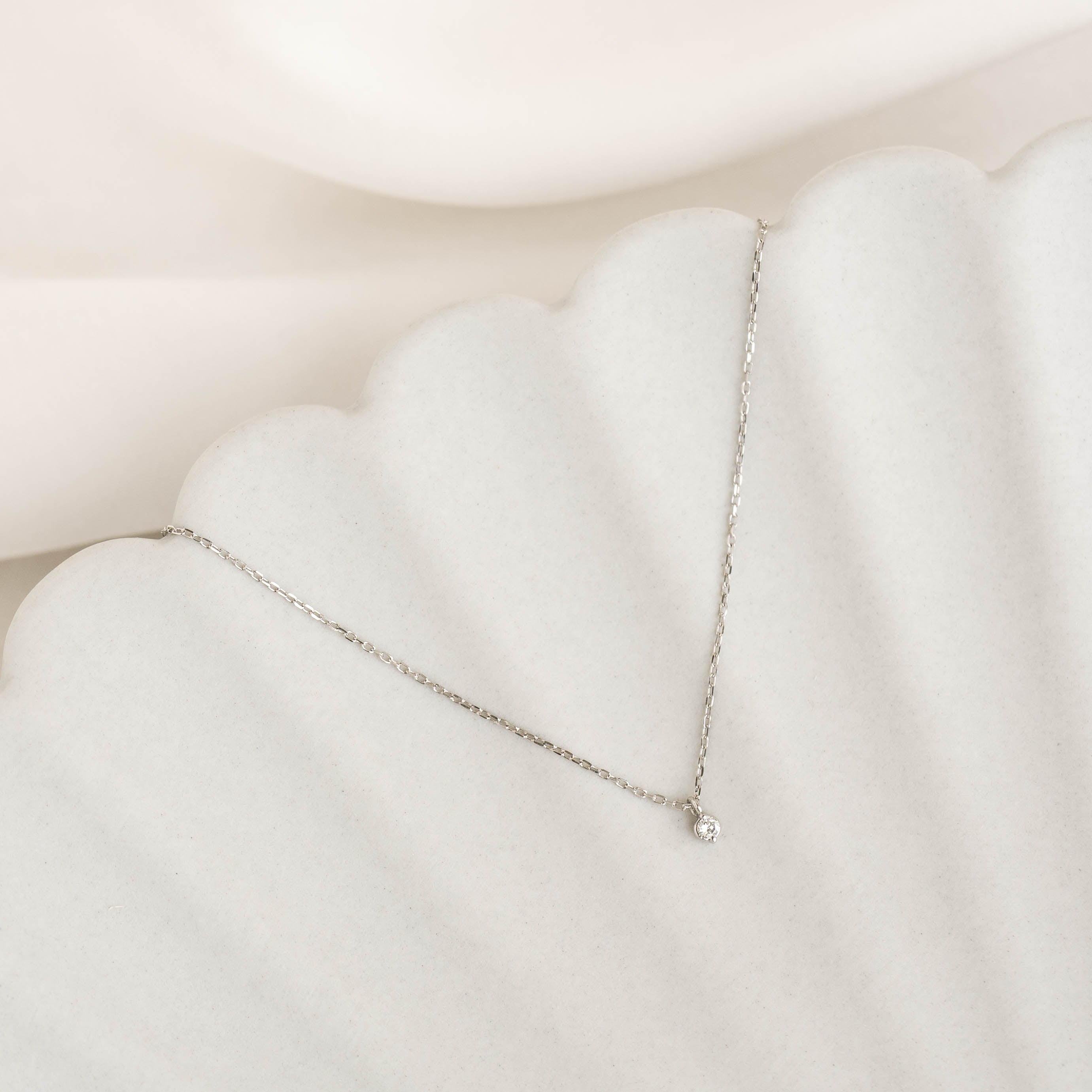 14K White Gold Lab Diamond Athena Pendant Necklace