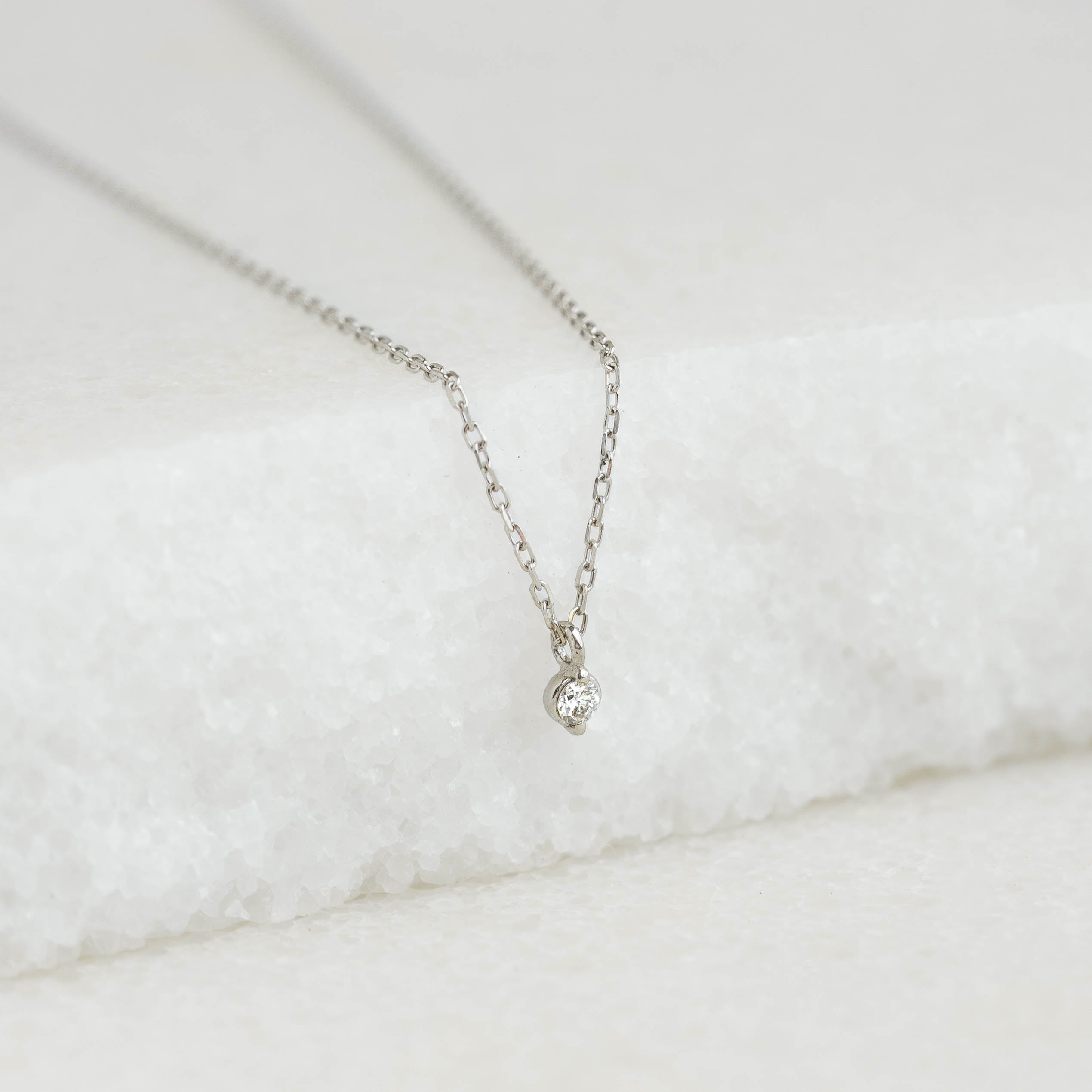 14K White Gold Lab Diamond Athena Pendant Necklace