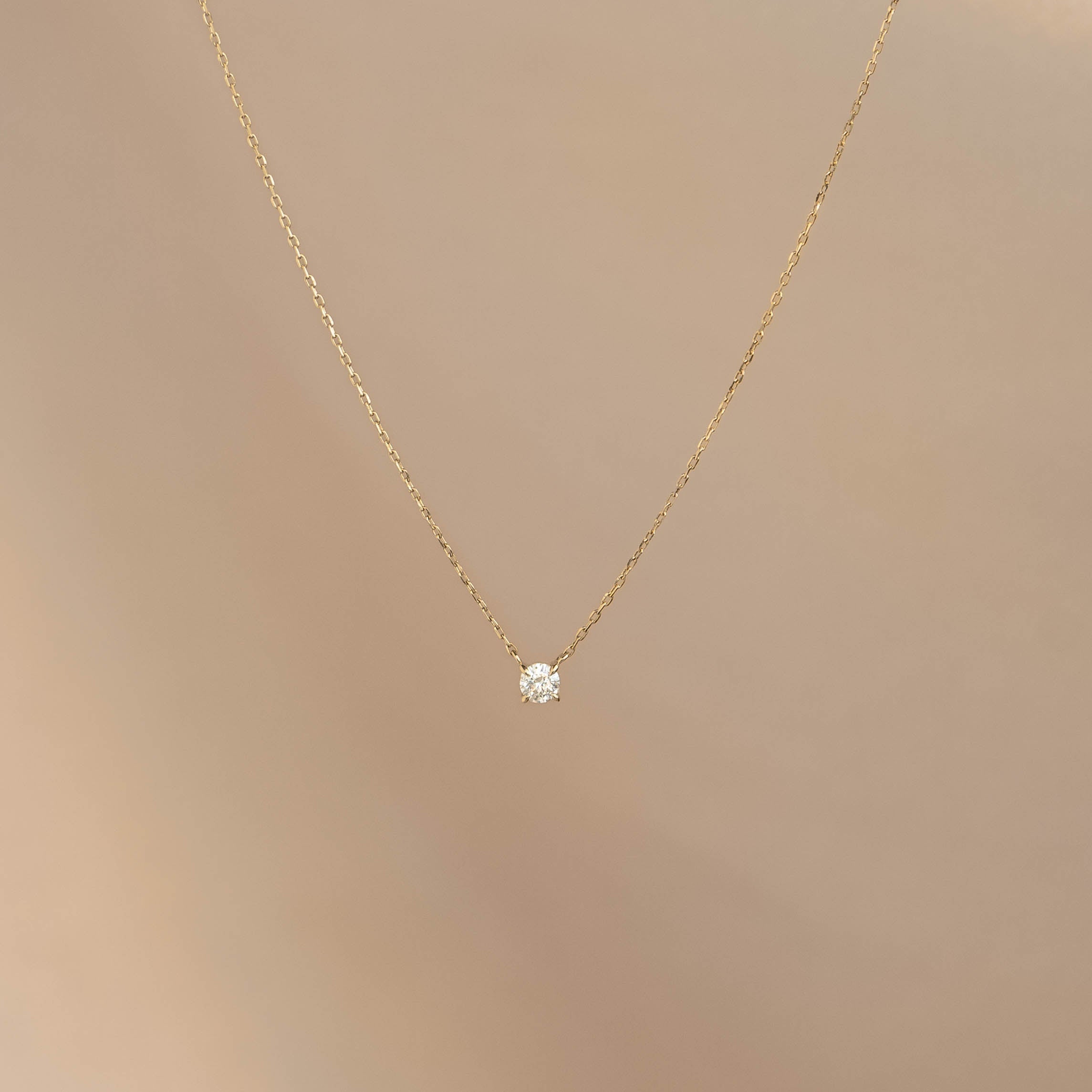 14K Gold Aerial Sparkle Floating Diamond Necklace