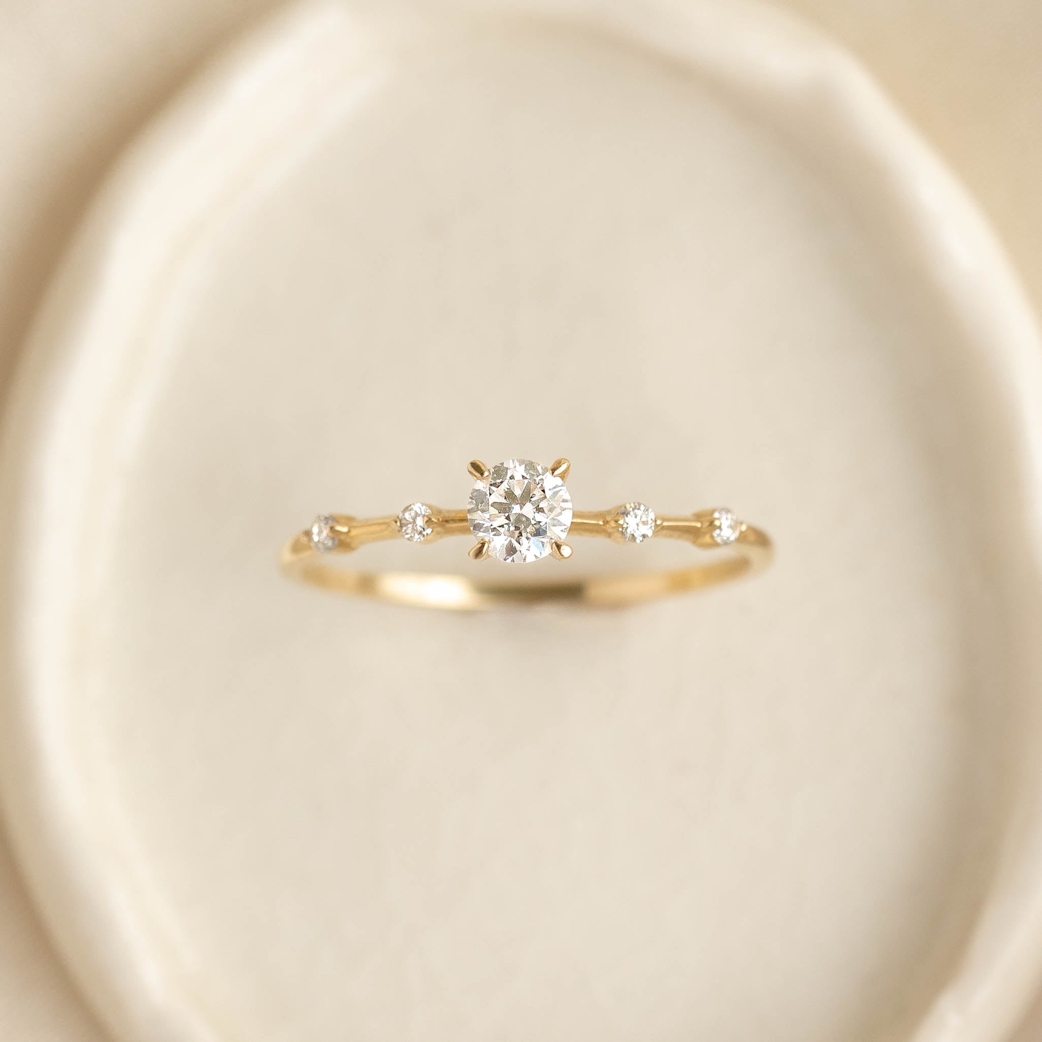 14K Gold Round Diamond Accent Band Ring