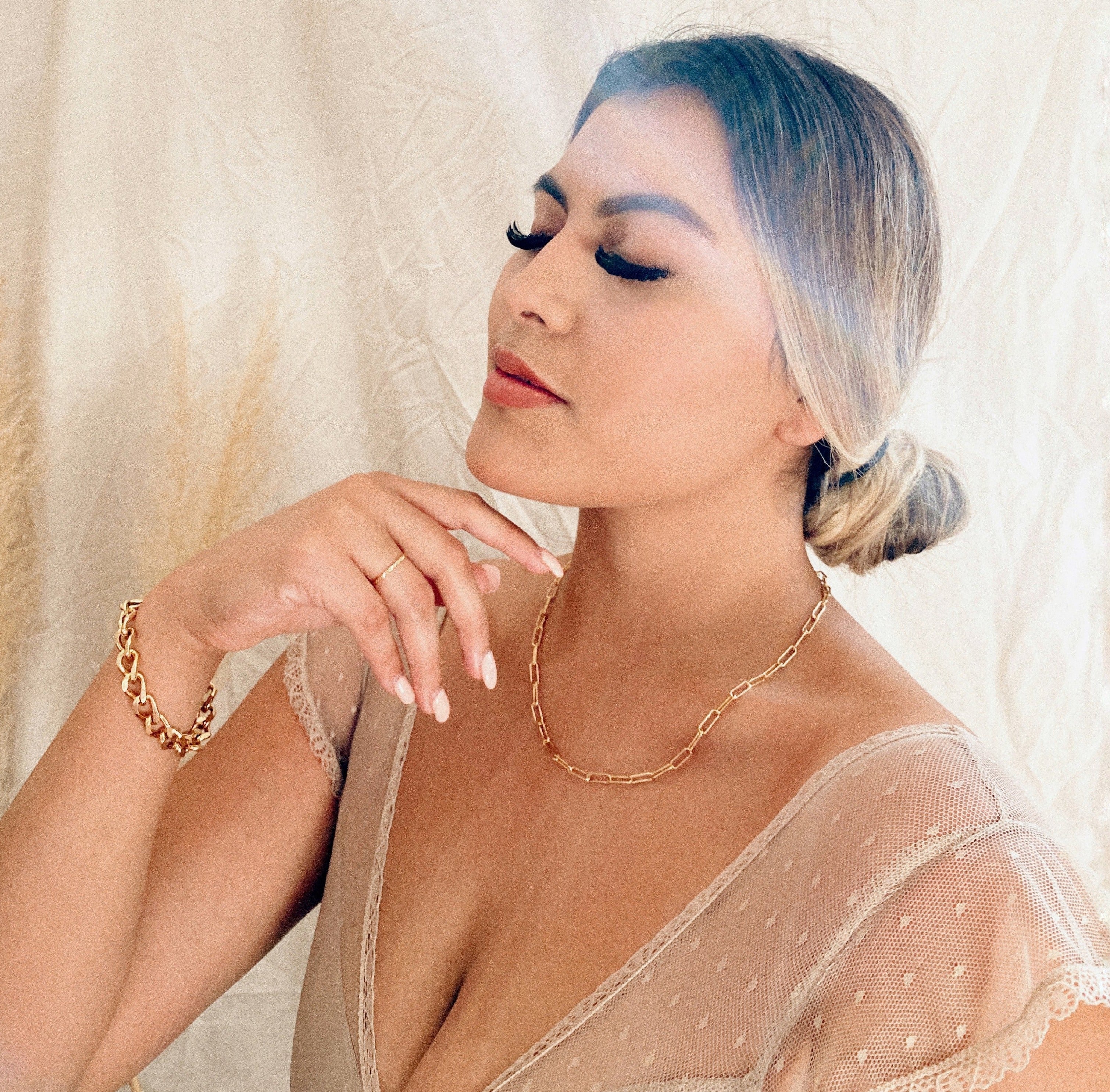 14K Gold Aurelle Paperclip Necklace