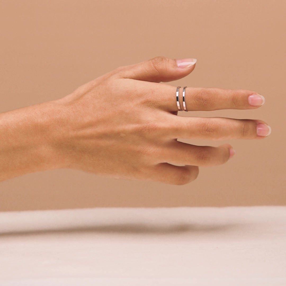 Faceted Silver Stacking Ring