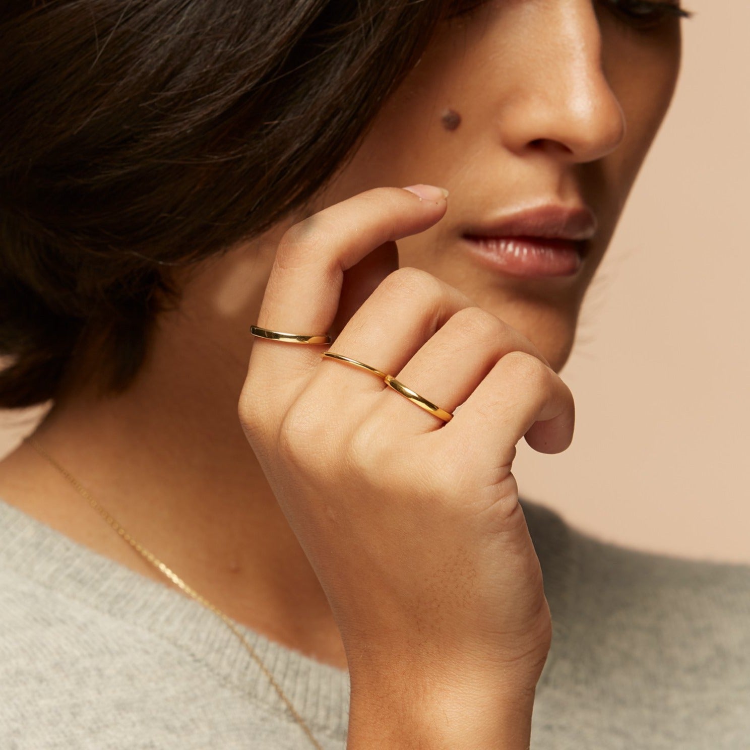 14K Gold Minimalist Stacking Ring - Versatile and Timeless
