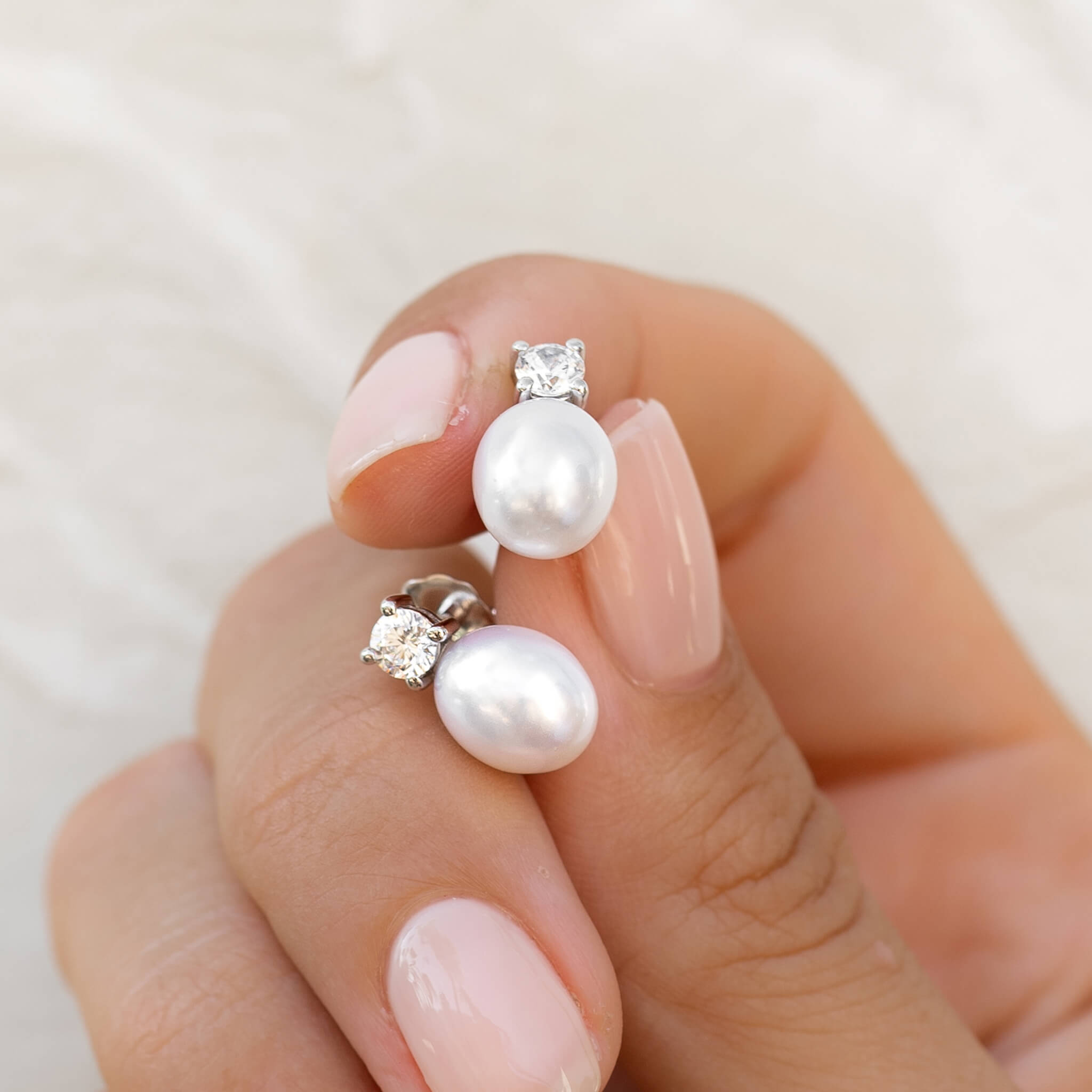 Silver Pearl Drop Earrings
