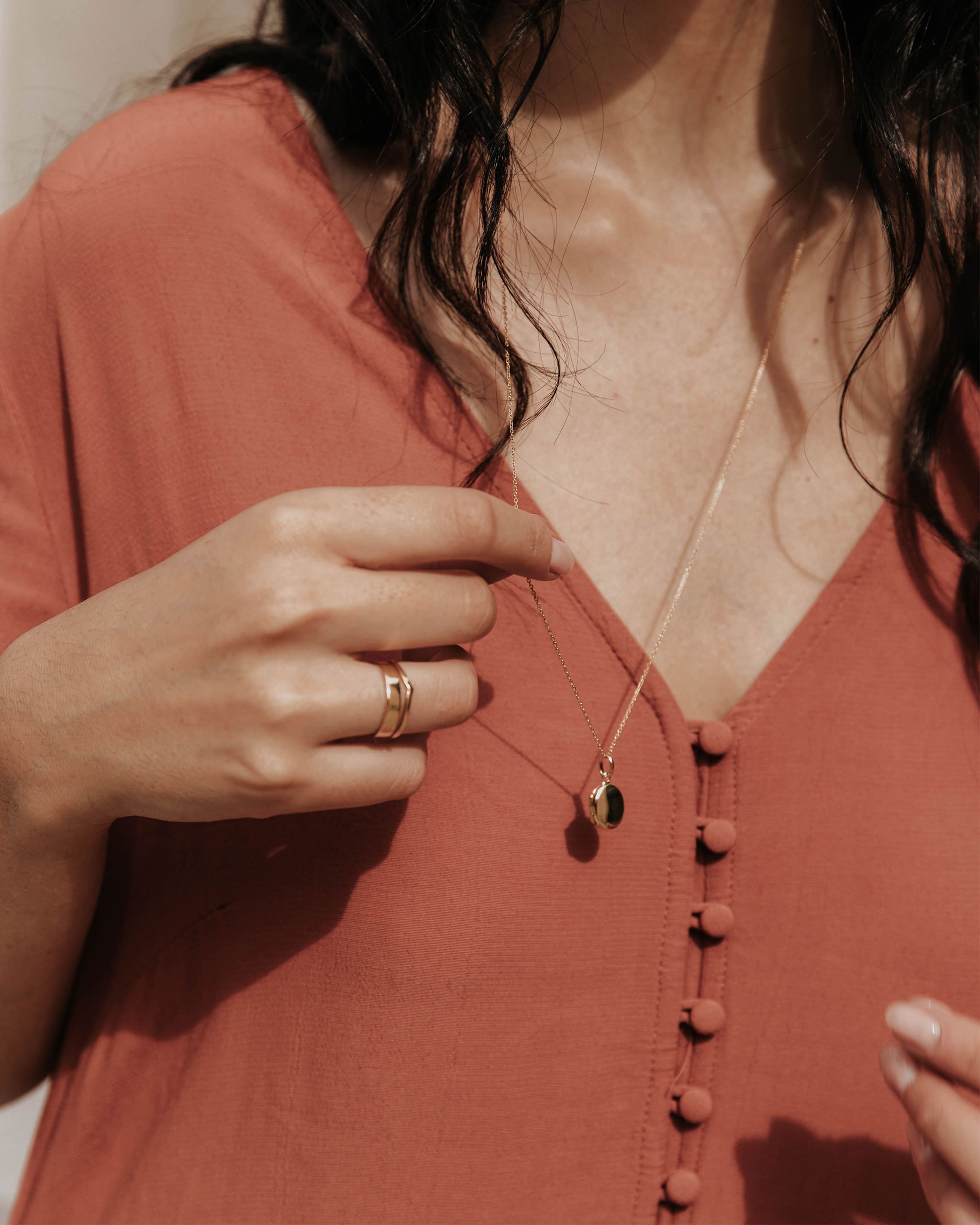 14K Gold Secret Keeper Locket Necklace