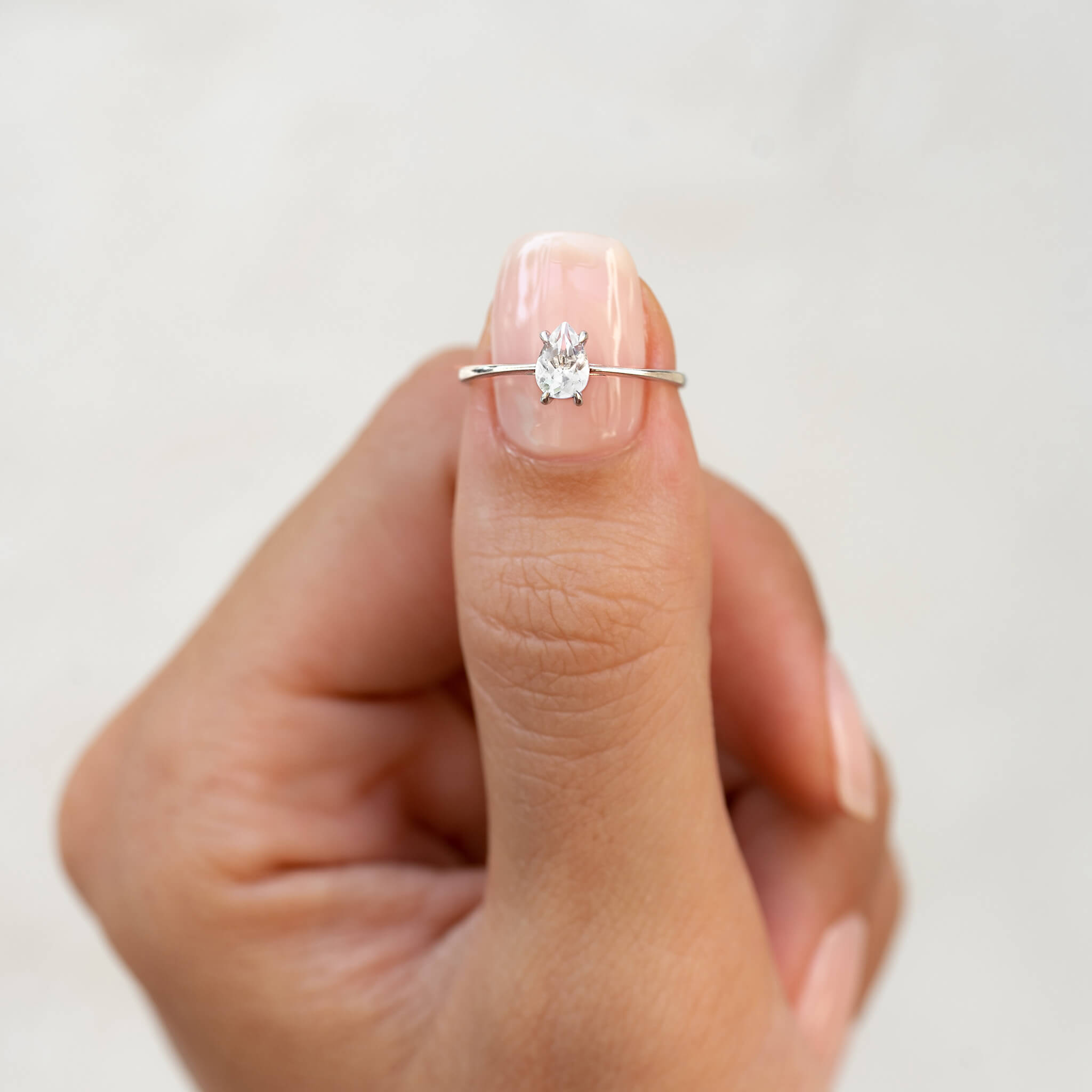 Eclipse Pear Solitaire Ring