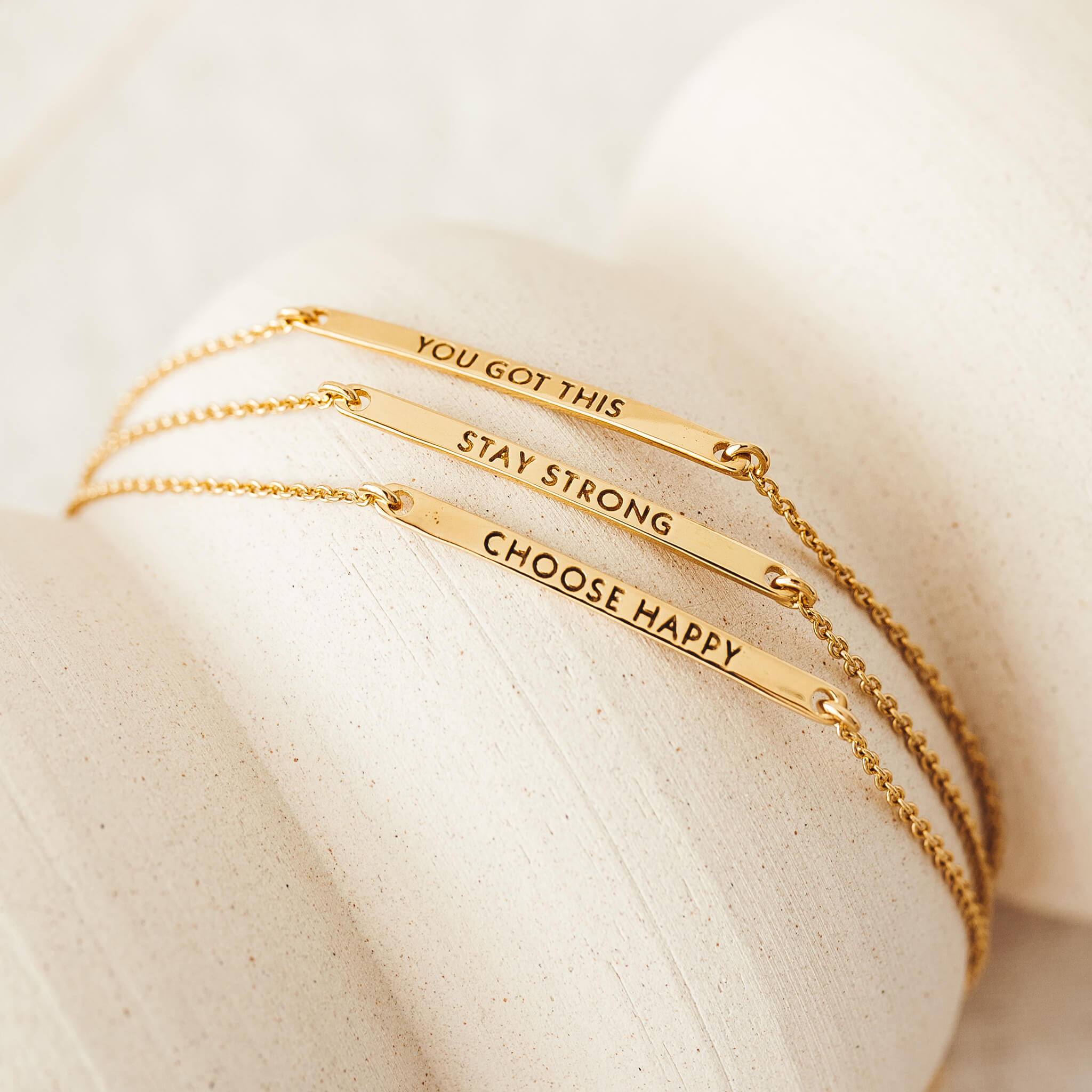 14K Gold Motivational Bracelet Collection