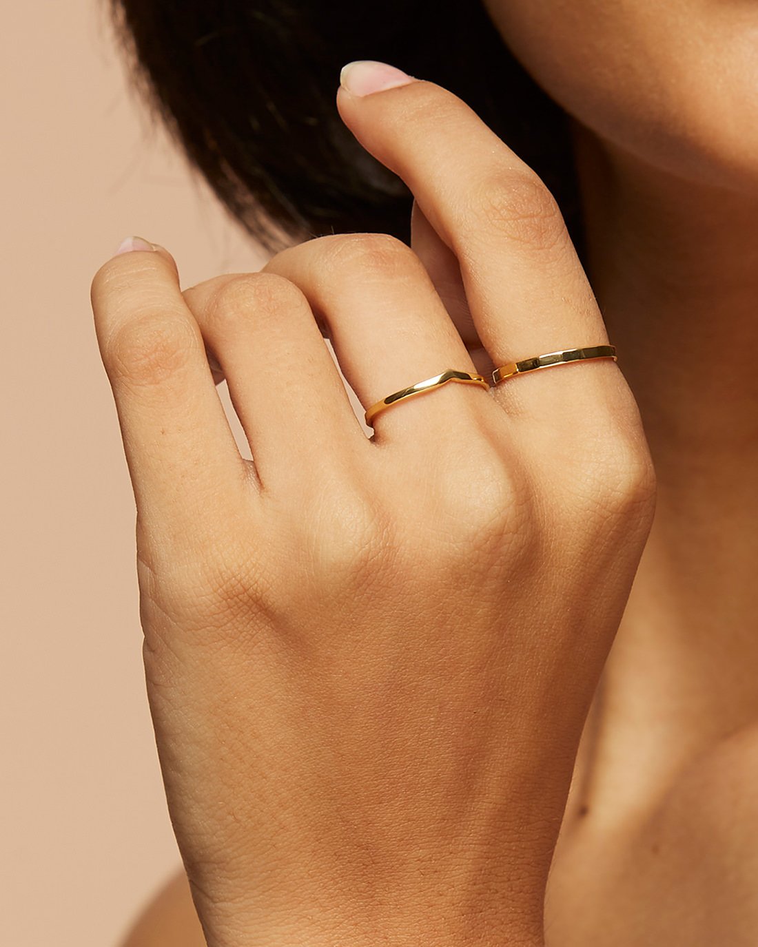 14K Gold V-Shape Stacking Ring