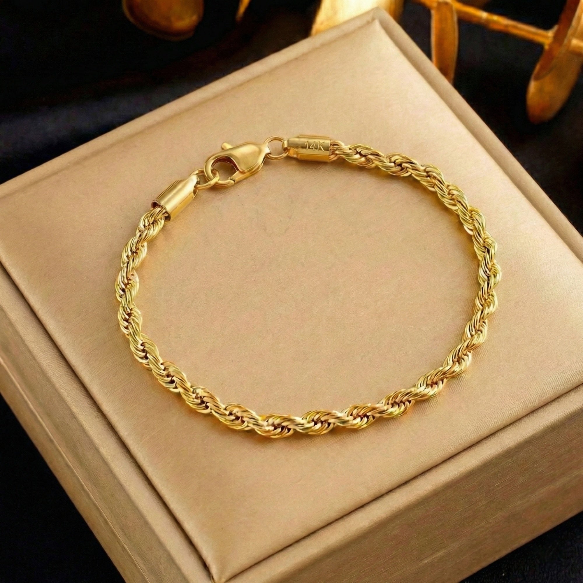 14K Gold Classic Twisted Rope Bracelet