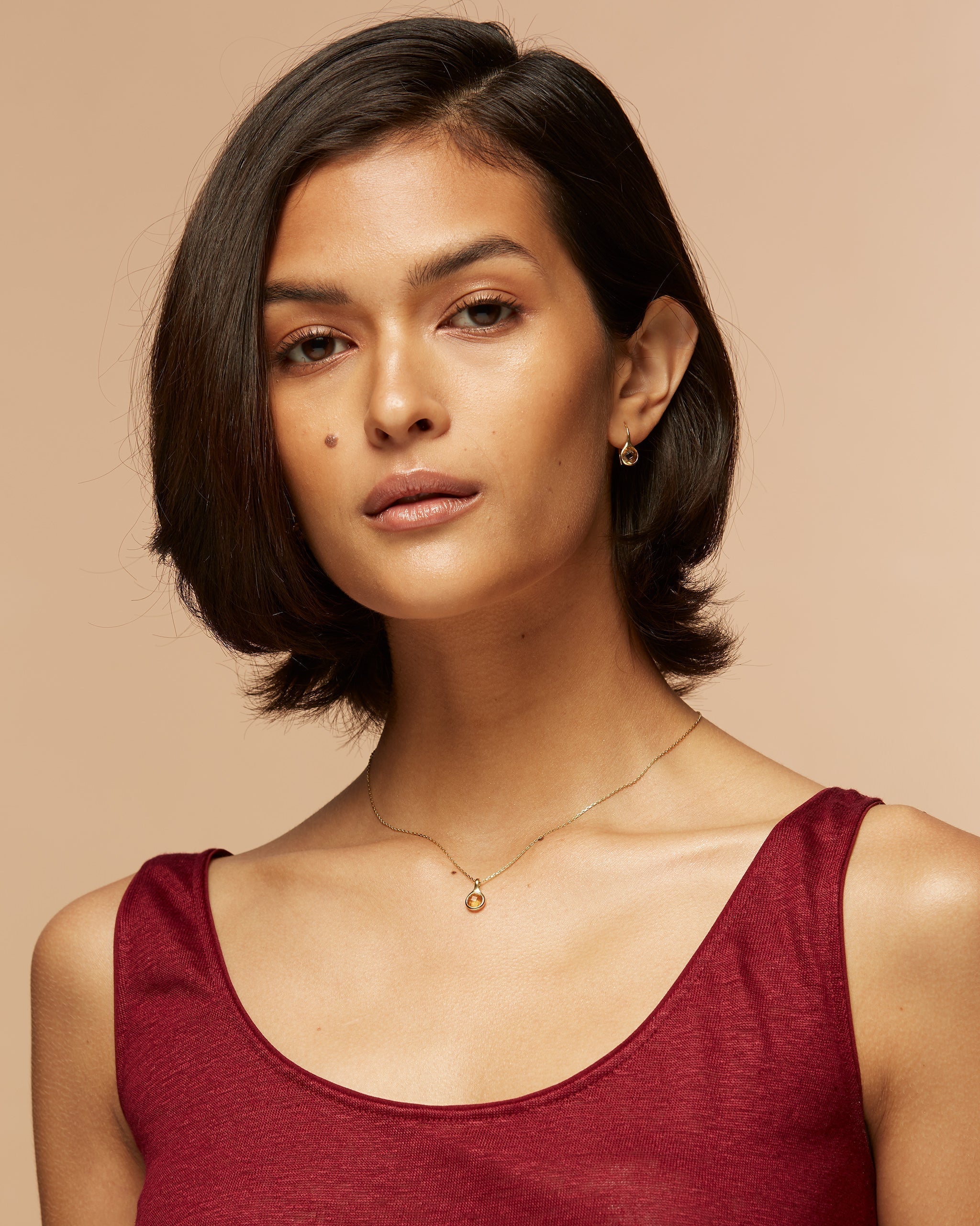 14K Gold Citrine Everyday Necklace