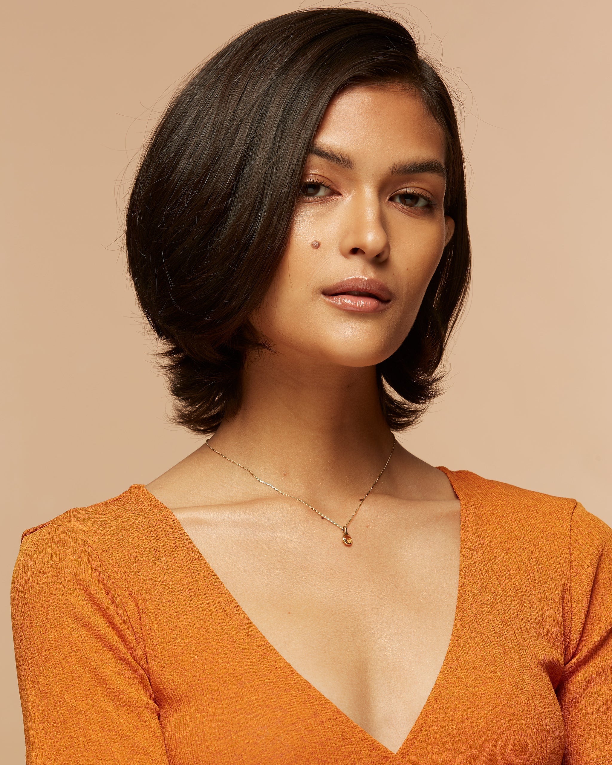 14K Gold Citrine Everyday Necklace