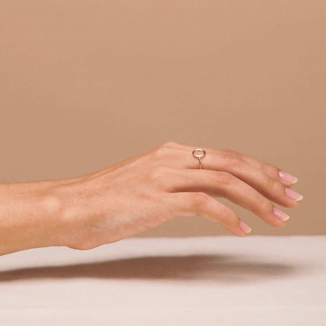 14K Gold Open Circle Minimalist Stacking Ring