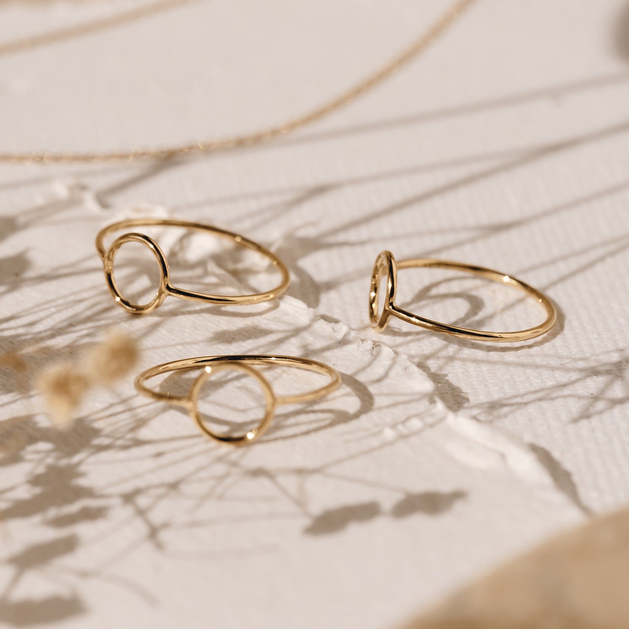 14K Gold Minimalist Circle Stacking Ring